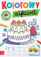 Okładka: Kolorowy alfabet. Edukacyjna książeczka z naklejkami