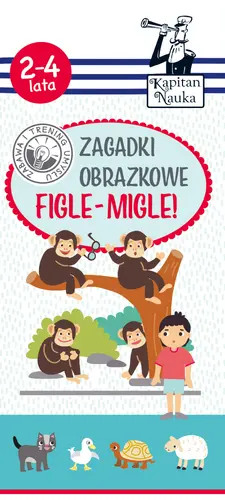 Okładka: Kapitan Nauka. Zagadki obrazkowe. Figle-migle
