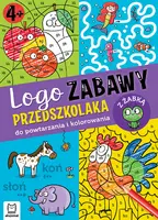 Okładka: Logo zabawy przedszkolaka. Do powtarzania i kolorowania z żabką