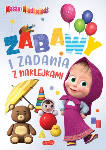 Okładka: Masza i Niedźwiedź. Zabawy i zadania z naklejkami 2