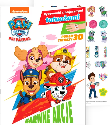 Okładka: Psi Patrol. Rysowanki z bajecznymi tatuażami cz. 1 Kolorowe misje