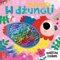 Okładka: Zwierzęta w dżungli. Książeczka z cekinami