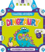 Okładka: Książeczka-skrzyneczka. Dinozaury. Kolorowanka z naklejkami
