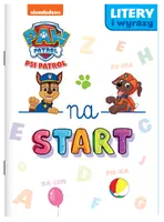 Okładka: Psi Patrol. Na start. Litery i wyrazy.