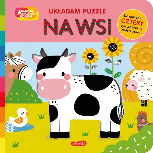 Okładka: Na wsi. Akademia mądrego dziecka. Układam puzzle