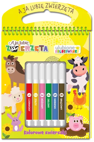 Okładka: A ja lubię zwierzęta. Ulubione kolorowanki 2. Kolorowe zwierzaki