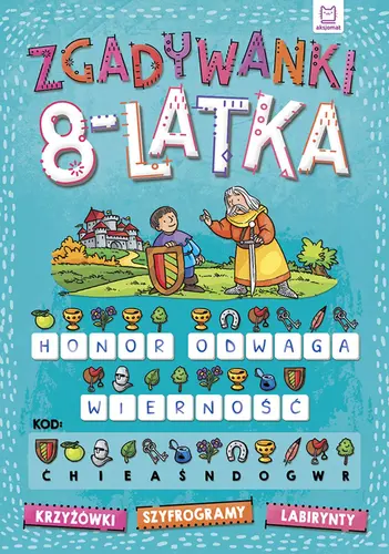 Okładka: Zgadywanki 8-latka. krzyżówki, szyfrogramy, labirynty
