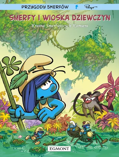 Okładka: Smerfy i wioska dziewczyn. Kraina Smerfujących Kamieni. Tom 7