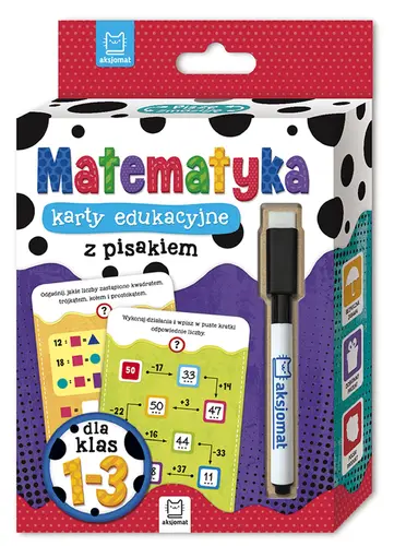 Okładka: Matematyka klasy 1-3 – karty edukacyjne z pisakiem dla klas 1-3