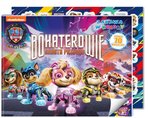 Okładka: Psi Patrol. Zabawa w kolory. Wielki film. Bohaterowie miasta przygód