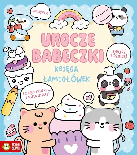 Okładka: Kawaii. Księga łamigłówek. Urocze babeczki