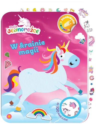 Okładka: Moje Jednorożce. Kolorowanki naklejanki cz. 1 W krainie magii