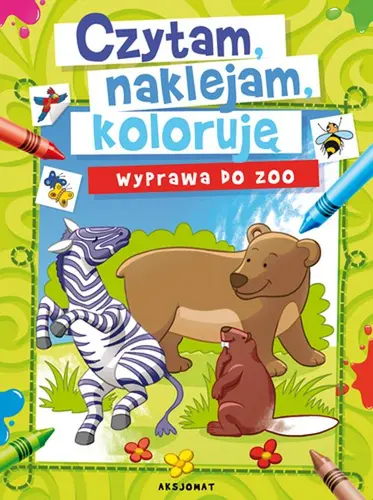 Okładka: Czytam, naklejam, koloruję. Wyprawa do zoo