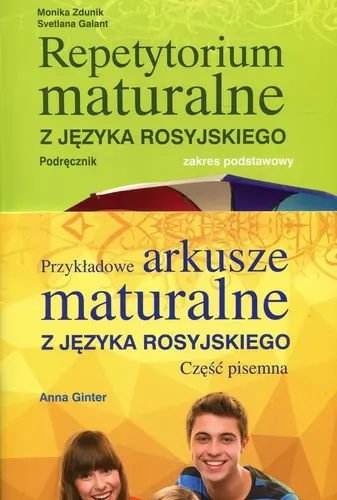 Okładka: Pakiet maturalny Repetytorium maturalne z języka rosyjskiego Zakres podstawowy / Przykładowe arkusze maturalne z języka rosyjskiego Część pisemna