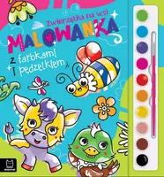 Okładka: Malowanka z farbkami i pędzelkiem. Zwierzątka na wsi