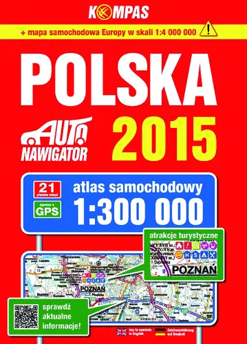 Okładka: Polska atlas samochodowy 1: 300 000 wydanie 2015