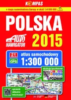 Okładka: Polska atlas samochodowy 1: 300 000 wydanie 2015