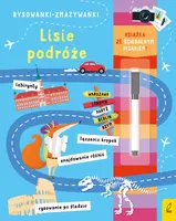 Okładka: Rysowanki-zmazywanki ze ścieralnym flamastrem.. Lisie podróże