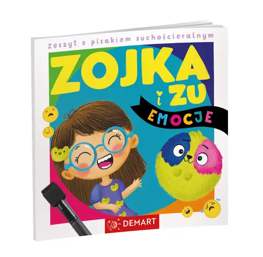 Okładka: Zojka i Zu. eMOCje. Zeszyt z pisakiem suchościeralnym