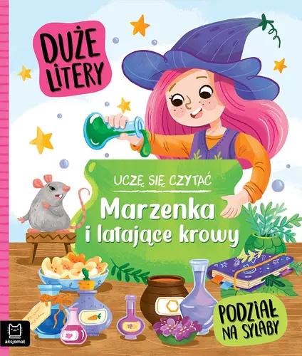 Okładka: Uczę się czytać. Duże litery. Podział na sylaby. Marzenka i latające krowy