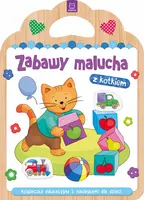 Okładka: Zabawy malucha z kotkiem. Książeczka edukacyjna z naklejkami dla dzieci