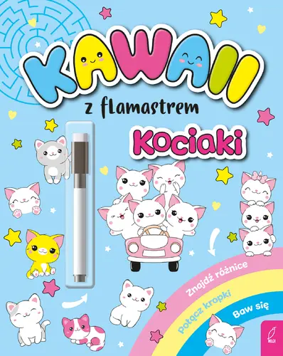 Okładka: Kawaii z flamastrem. Kociaki