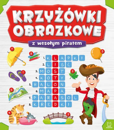Okładka: Krzyżówki obrazkowe z wesołym piratem