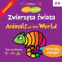 Okładka: Zwierzęta świata. Kolorowanki polsko- angielskie z naklejkami