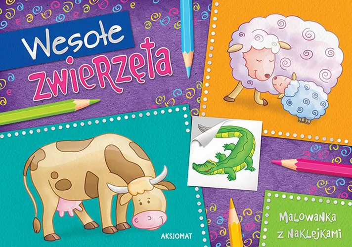 Okładka: Wesołe zwierzęta. Malowanka z naklejkami