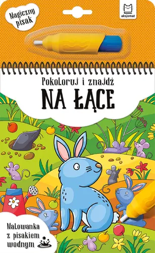 Okładka: Pokoloruj i znajdź na łące. Malowanka z pisakiem wodnym