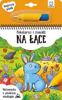 Okładka: Pokoloruj i znajdź na łące. Malowanka z pisakiem wodnym