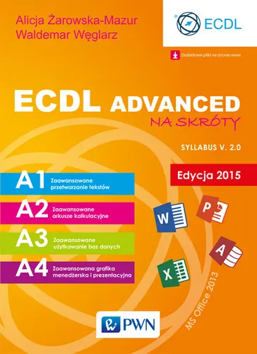 Okładka: ECDL Advanced na skróty. Edycja 2015 r