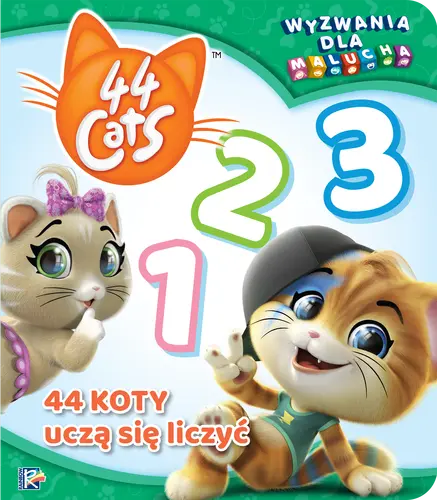 Okładka: 44 cats. Wyzwania dla malucha. 44 koty uczą się liczyć