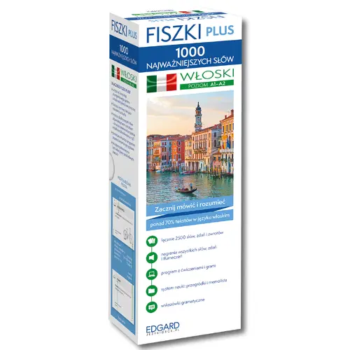 Okładka: Włoski Fiszki PLUS 1000 najważniejszych słów