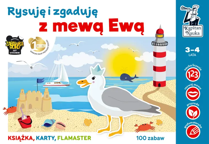 Okładka: Rysuję i zgaduję z mewą Ewą. Kapitan Nauka