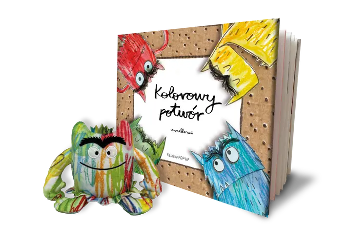 Okładka: Kolorowy potwór. Książka Pop-up z maskotką