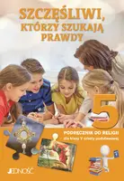 Okładka: Podręcznik do religii dla kl. 5 SP pt. "Szczęśliwi, którzy szukają prawdy"