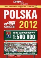 Okładka: Polska 2012 atlas samochodowy 1:500 000