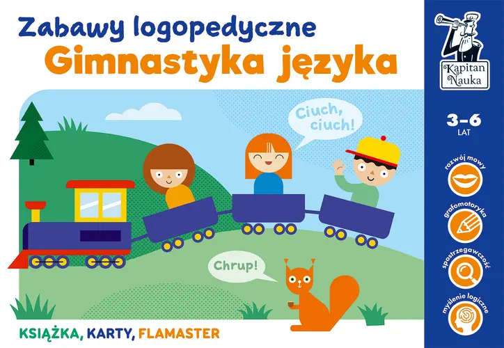 Okładka: Gimnastyka języka. Zabawy logopedyczne. Kapitan Nauka