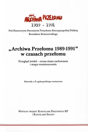 Okładka: Archiwa przełomu 1989-1991