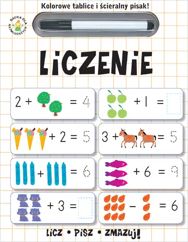 Okładka: Kolorowe tablice i ścieralny pisak! Liczenie