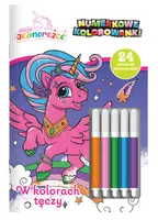 Okładka: Moje Jednorożce. Numerkowe kolorowanki. W kolorach tęczy