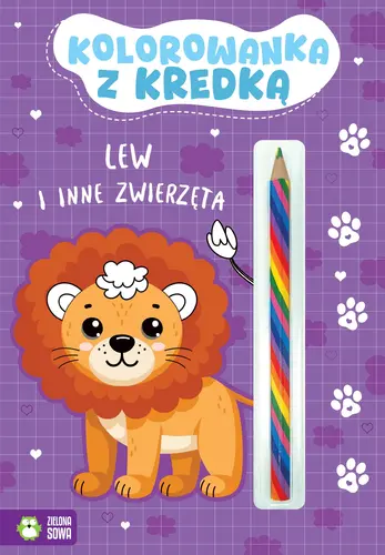 Okładka: Kolorowanka z kredką. Lew i inne zwierzęta