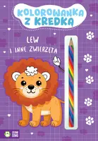 Okładka: Kolorowanka z kredką. Lew i inne zwierzęta