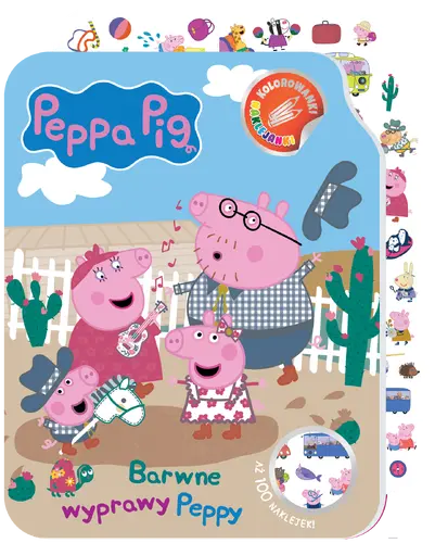 Okładka: Peppa Pig. Kolorowanki - naklejanki cz. 2 Barwne wyprawy Peppy