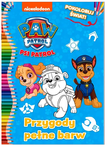 Okładka: Psi Patrol. Pokoloruj świat. Przygody pełne barw