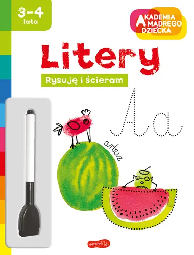 Okładka: Litery. Akademia mądrego dziecka. Rysuję i ścieram