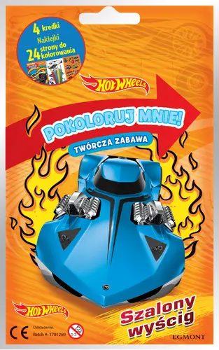 Okładka: Szalony wyścig. Hot Wheels. Pokoloruj mnie