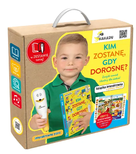 Okładka: Mówiąca książka interaktywna "Kim zostanę, gdy dorosnę?" z piórem KAKADU