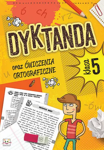 Okładka: Dyktanda oraz ćwiczenia ortograficzne dla kl. 5
